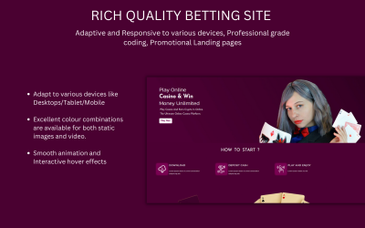 PokerBit - Kumarhane ve Kumar HTML Açılış Sayfası Şablonu