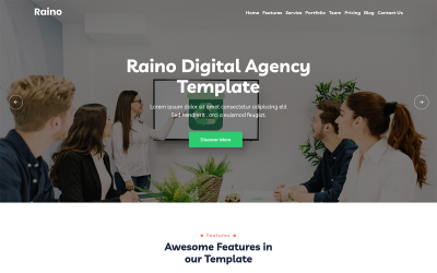 Raino - Sjabloon voor bestemmingspagina&amp;#39;s voor digitale bureaus