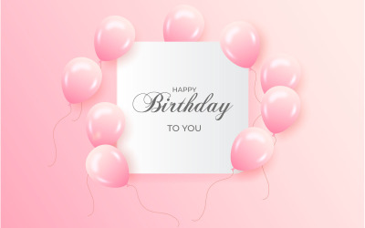 Banner di congratulazioni di compleanno design con palloncini colorati