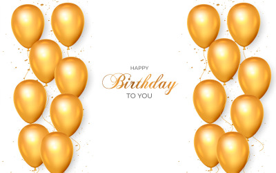Congratulazioni di compleanno banner design con palloncini colorati compleanno sfondo stile