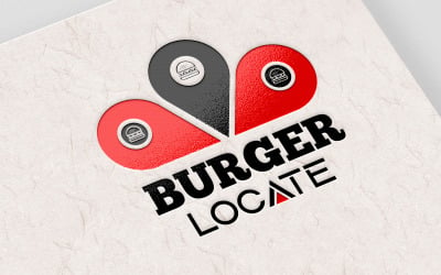 Modèle de logo de conception de localisation de hamburger