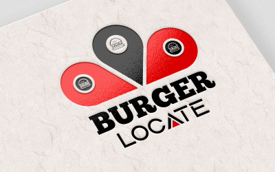 Modelo de logotipo de design de localização de hambúrguer