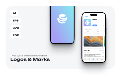 Pacchetto logo dell&amp;#39;app della galleria d&amp;#39;arte minimale