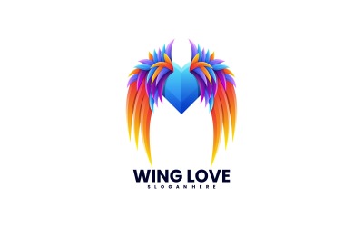 Skrzydła Miłość Gradient Kolorowe Logo