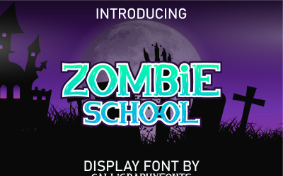 Wyświetlana czcionka szkoły zombie