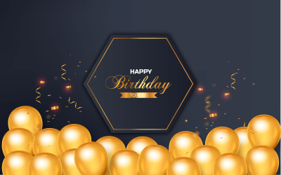 Birthday congratulations template design with Colorful balloons