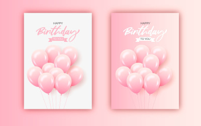 Geburtstagsglückwunschschablonendesign mit buntem Ballonstil