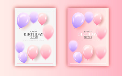Grattis på födelsedagen grattis malldesign med färgglad ballong