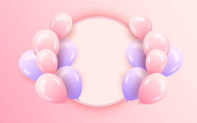 Grattis på födelsedagen grattis malldesign med färgglada ballonger