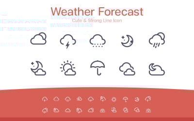 Icône de ligne météo et prévisions