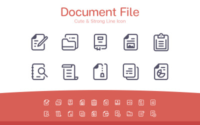 Icono de línea de documento y archivo