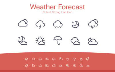 Weather &amp;amp; forecast Line icon