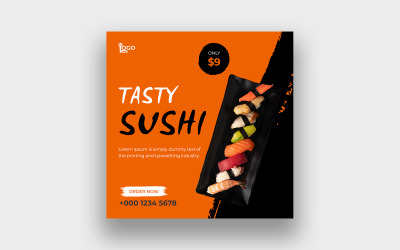 Asiatisches Sushi-Facebook-Post