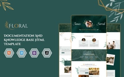 Blommig - Responsiv HTML-bröllopsmall