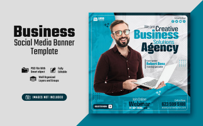 Creative Business Solution Agency Sociální Media Banner šablona