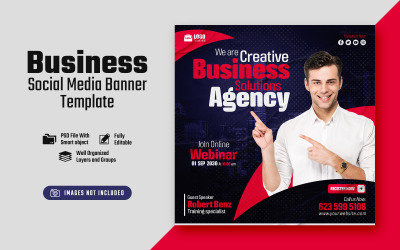 Creative Business Solution Agency Sociální Media Post Banner šablona
