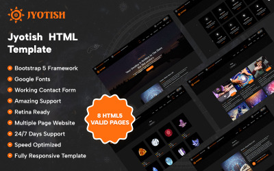 Jyotish responsiv HTML-mall