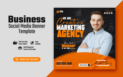 Kreativní marketingová agentura obchodní šablona banneru sociálních médií