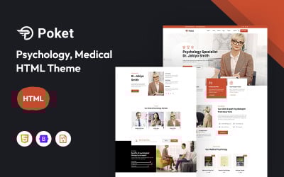 Poket - Modello di sito web di psicologia, consulenza e medicina
