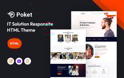 Poket - Plantilla de sitio web receptivo de solución de TI