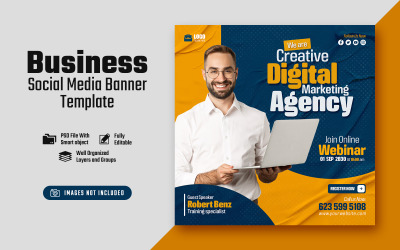Šablona banneru pro sociální média Creative Digital Marketing Agency