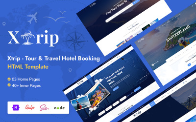 Xtrip – HTML-шаблон бронювання готелів для турів і подорожей