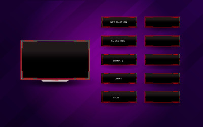 Paquete de superposición de transmisión de Twitch que incluye superposiciones de cámara frontal