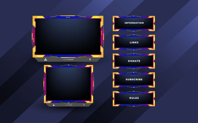Paquete de superposición de transmisión de Twitch que incluye vector de superposición de cámara facial, fuera de línea, a partir de pronto