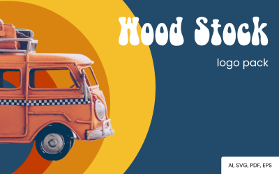 Drewniane kolby — pakiet logo w stylu retro