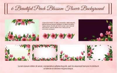 6 hermoso fondo de flor de flor de durazno
