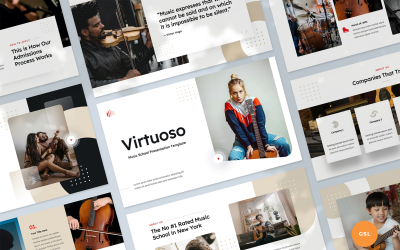 Modelo de Apresentações do Google para Escola de Música