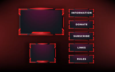 Streaming screen panel overlay design template