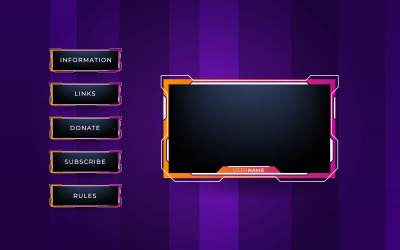 Strömmande skärmpanel överlägg designmall tema. Livevideor