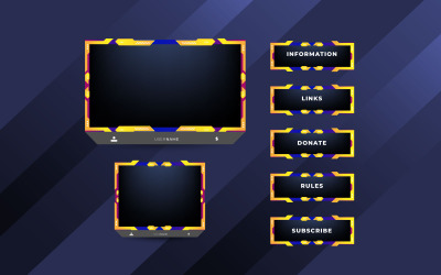Tema de plantilla de diseño de superposición de panel de pantalla de transmisión. concepto de video en vivo