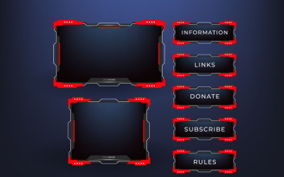 Tema de plantilla de diseño de superposición de panel de pantalla de transmisión. Video en vivo, vector de transmisión en línea