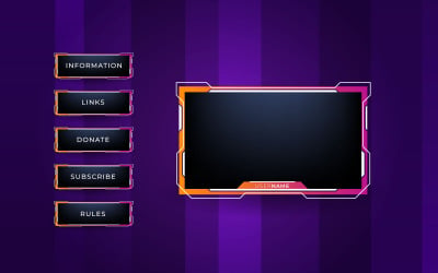 Tema de plantilla de diseño de superposición de panel de pantalla de transmisión. vídeos en directo