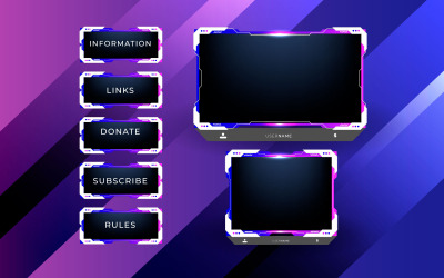Tema de plantilla de diseño de superposición de panel de pantalla de transmisión