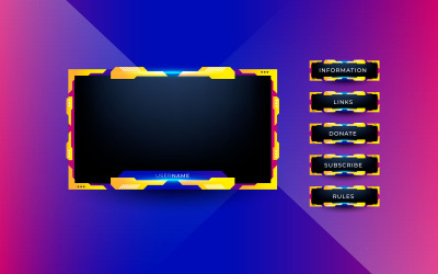 Tema del modello di progettazione della sovrapposizione del pannello dello schermo in streaming live. Pannello dal vivo