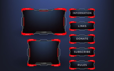 Thema der Overlay-Designvorlage für das Streaming-Bildschirmfeld. Live-Video, Online-Stream-Vektor