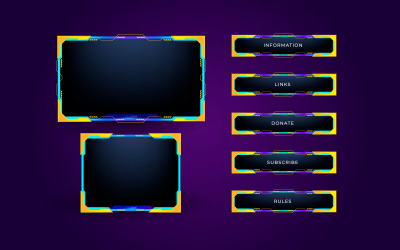 Vector de tema de plantilla de diseño de superposición de panel de pantalla de transmisión