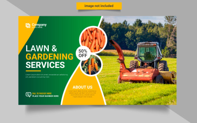 Agro çiftlik ve peyzaj işi web pankartı tasarımı Vektör çiftliği yönetimi hizmet konsepti
