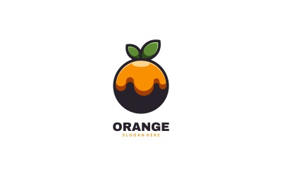 Arancione semplice mascotte Logo Vol.2