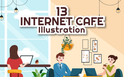 13 Illustrazione di Internet Cafe
