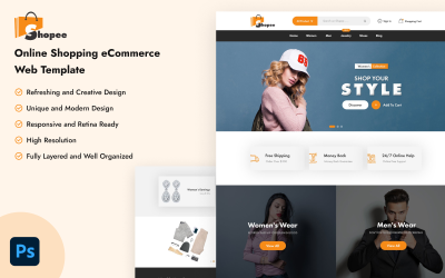 Shopee – Online vásárlás e-kereskedelmi websablon