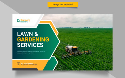 Tarım çiftliği ve çevre düzenlemesi işi web pankartı tasarımı Vektör tasarımı