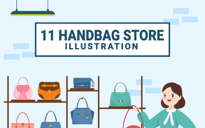 11 illustrazione del design del negozio di borsette