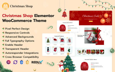 Kerstwinkel Elementor WooCommerce-thema