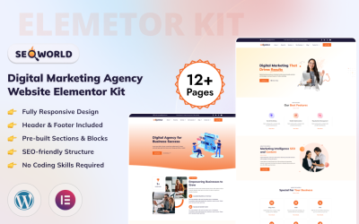 SEO World - 数字营销代理网站 Elementor Kit