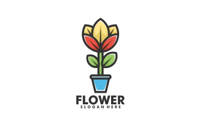 çiçek basit maskot logosu 1