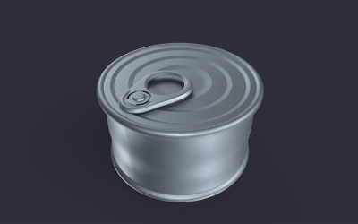 Modelo 3D de lata de metal High Poly